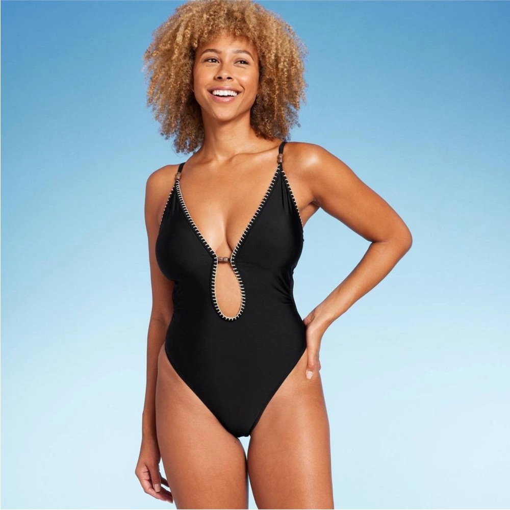 Shade & Shore Cheeky Cutout Low Cut One Piece Swimsuit